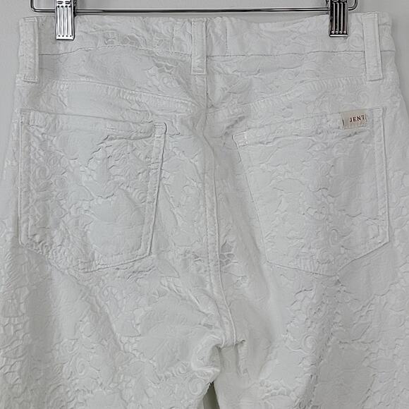 JEN7 by 7 For All Mankind White Lace Ankle Skinny Jeans Size 4 FLAWED - Picture 5 of 14